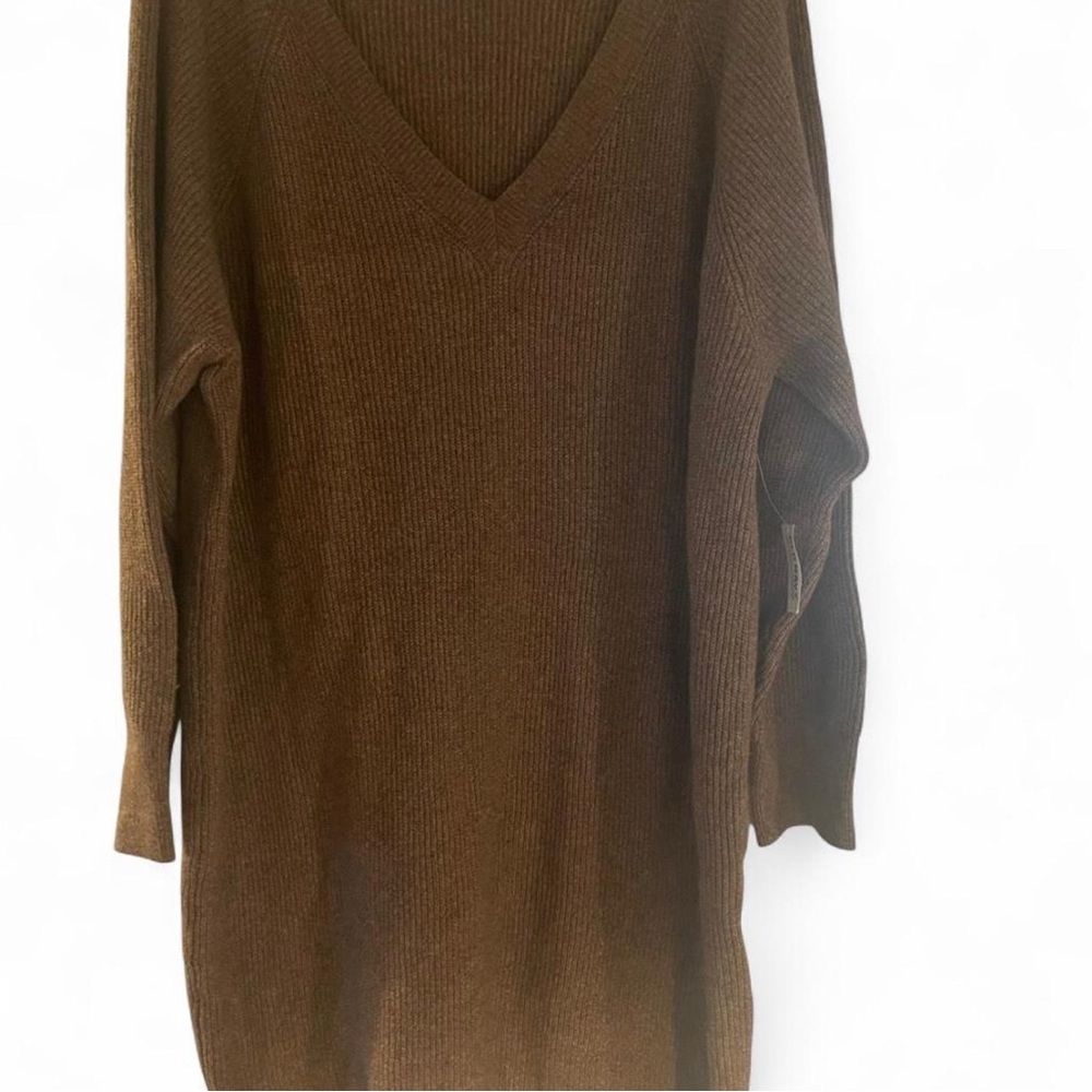 Old Navy Ribbed V-Neck Knit Dress - Taupe